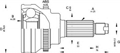 OPEN PARTS cvj567510 -  Шарнирный комплект, приводной вал